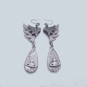 VINTAGE Vivienne Westwood Silver Perspex  Earrings